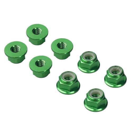 AFCAHEH Metall 8 Teile/Satz M4 Rad Hex 4mm Kontermutter for 1:10 RC Rock Crawler TRX-4 Slash 2wd SCTE 4x4 Axial SCX10 90046 D90(Green) von AFCAHEH