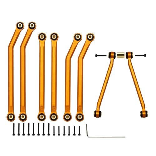 AFCAHEH Metall High Clearance Chassis Links Set Upgrade Teile for 1/24 RC Crawler Axial SCX24 AXI00002 C10 Jeep JLU(Golden) von AFCAHEH