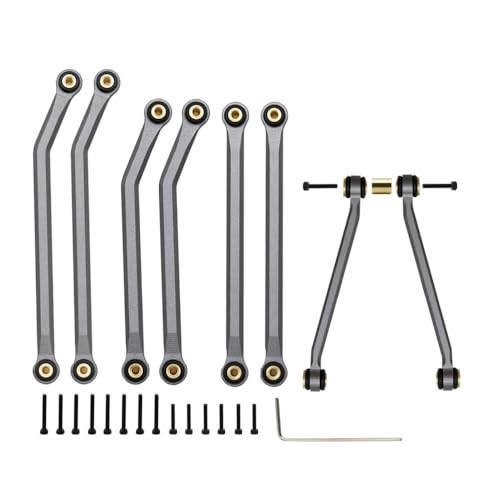 AFCAHEH Metall High Clearance Chassis Links Set Upgrade Teile for 1/24 RC Crawler Axial SCX24 AXI00002 C10 Jeep JLU(Gray) von AFCAHEH