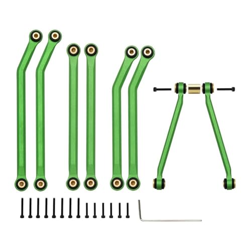 AFCAHEH Metall High Clearance Chassis Links Set Upgrade Teile for 1/24 RC Crawler Axial SCX24 AXI00002 C10 Jeep JLU(Green) von AFCAHEH