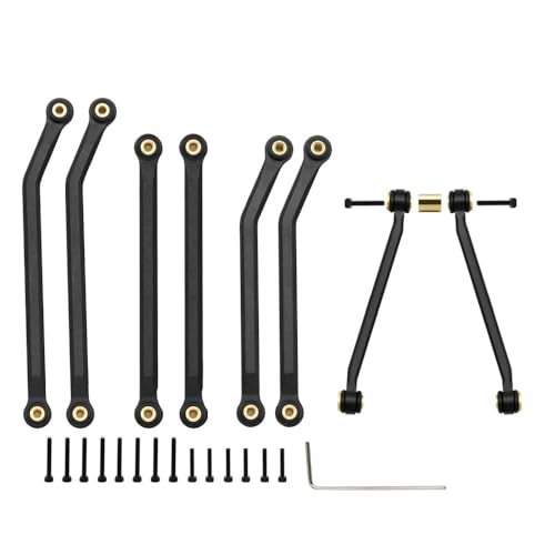 AFCAHEH Metall High Clearance Chassis Links Set Upgrade Teile for 1/24 RC Crawler Axial SCX24 AXI00002 C10 Jeep JLU(Zwart) von AFCAHEH