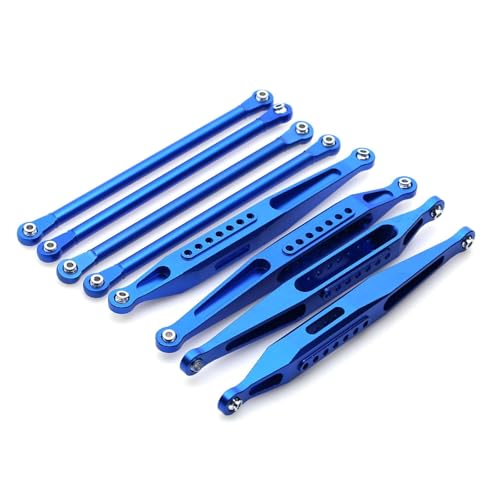 AFCAHEH Metall Oberen Unteren Chassis Link Set for Losi LMT 4WD Solide Achse Monster Truck 1/10 RC Auto Upgrade Teile(8pcs Blue) von AFCAHEH