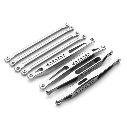 AFCAHEH Metall Oberen Unteren Chassis Link Set for Losi LMT 4WD Solide Achse Monster Truck 1/10 RC Auto Upgrade Teile(8pcs Silver) von AFCAHEH