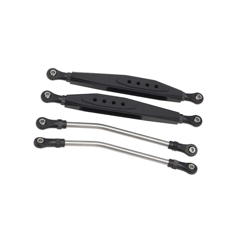 AFCAHEH Metall Rear Lower Suspension Arm mit Steering Rod Link Linkage Set for Axial RR10 90048 90053 1/10 RC Auto Teile(Zwart) von AFCAHEH