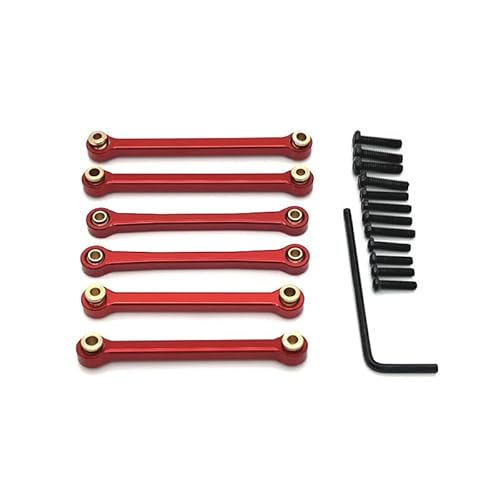 AFCAHEH Metall Spurstange Spurstange for WLt-oys 1/14 144016 144018 RC Auto Teile(Rood) von AFCAHEH