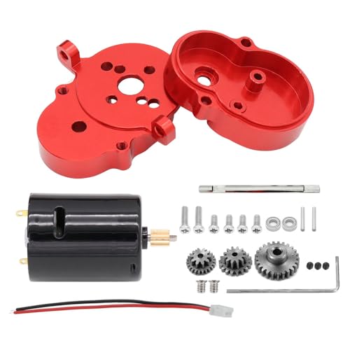 AFCAHEH Metallbalg mit Stahlzähnen 370 Hochgeschwindigkeitsmotor for WPL D12 D42 1/10 RC Auto-Upgrades Teile(Red 1set) von AFCAHEH