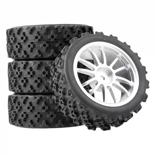 AFCAHEH Metallfelgen Reifen Rallye-Räder for MJX 16207 08-09-10 14210 WLtoys 1/16 A959 144001 10 1/12 124017-16-18-19 MN128 86s G500(D Silver) von AFCAHEH