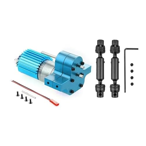 AFCAHEH Metallgetriebe 370 Motor for Antriebswelle Upgrade-Zubehör for WPL C14 C24 B24 B36 MN D90 MS RC Auto(BK-BL) von AFCAHEH