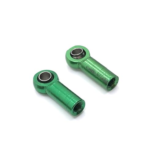 AFCAHEH Metallgewinde Rückwärtsgewinde 2 STÜCKE Länge 18 mm Loch 3 mm Dicke 4,5 mm Spurstangenkugelschnalle for RC-Autoteile(Green) von AFCAHEH