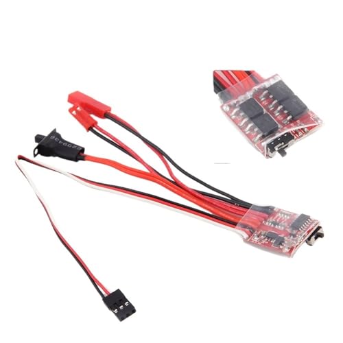 AFCAHEH Micro ESC 20A 30A Gebürsteter ESC RC ESC Elektrischer Geschwindigkeitsregler 2S 4~8V for DIY Mini 1/16 1/18 1/24 RC Auto Boot Panzer mit Bremse(20A Red) von AFCAHEH