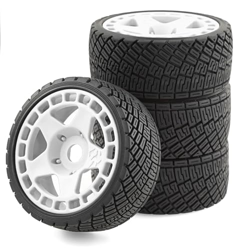 AFCAHEH RC-Auto 1/7/8 Rallyeauto for KM Citroen C3 Feishen Mustang CNE Ford Räder und Reifen 17mm(White) von AFCAHEH