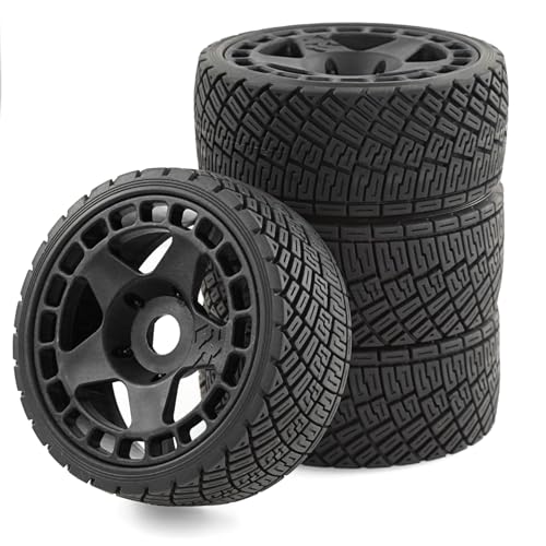 AFCAHEH RC-Auto 1/7/8 Rallyeauto for KM Citroen C3 Feishen Mustang CNE Ford Räder und Reifen 17mm(Zwart) von AFCAHEH