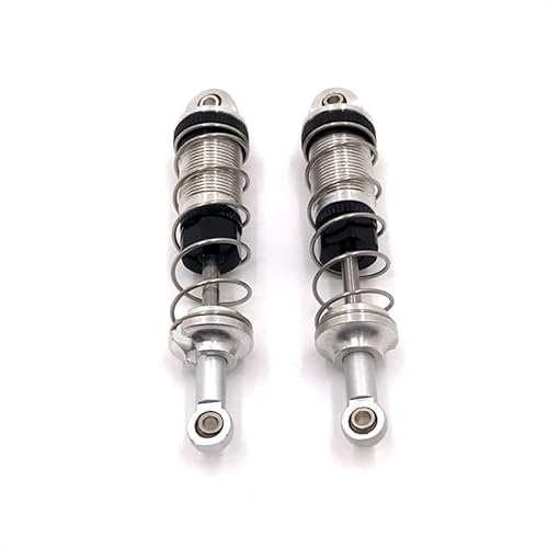 AFCAHEH RC-Auto-Ersatzteile, Metall-Upgrade, vorne und hinten, hydraulischer Stoßdämpfer mit externer Feder, passend for 1/16 4WD RC-Auto-Zubehör(Silver) von AFCAHEH
