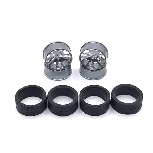 AFCAHEH RC Auto Teile Metall Verbesserte 24mm Racing Räder for 1/28 284131 k969 k979 K989 k999 p929 p939 iw04m MINI-Q Mimi-Z(Dark Grey) von AFCAHEH