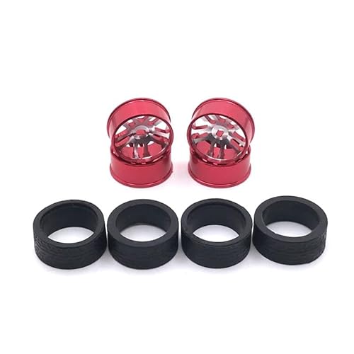 AFCAHEH RC Auto Teile Metall Verbesserte 24mm Racing Räder for 1/28 284131 k969 k979 K989 k999 p929 p939 iw04m MINI-Q Mimi-Z(Rood) von AFCAHEH