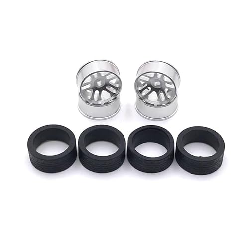 AFCAHEH RC Auto Teile Metall Verbesserte 24mm Racing Räder for 1/28 284131 k969 k979 K989 k999 p929 p939 iw04m MINI-Q Mimi-Z(Silver) von AFCAHEH