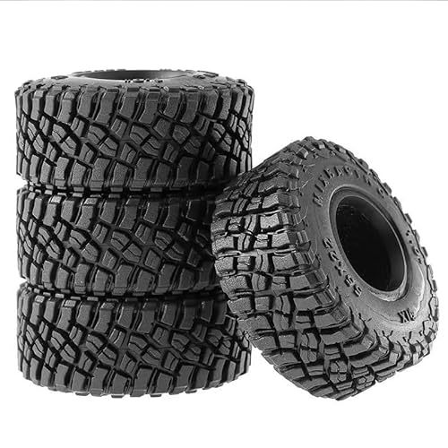 AFCAHEH RC Crawler Car, 4 Stück, 60 mm, 1,0 Zoll, weiche Gummiräder, Reifen, All Terrain for 1/18 1/24 Axial SCX24 AX24 TRX4M, Upgrade-Teile(B) von AFCAHEH