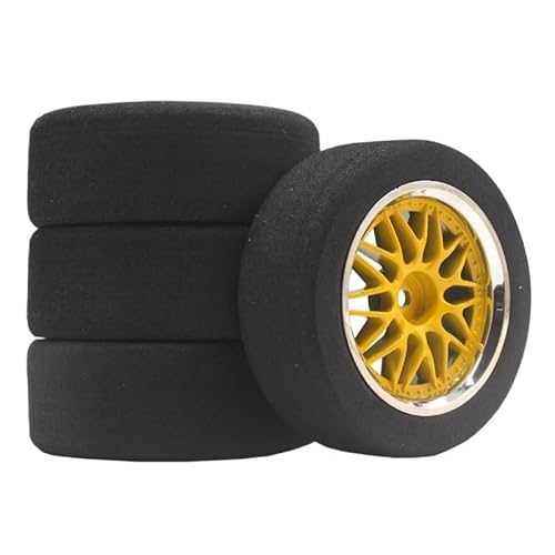 AFCAHEH RC Remote Control Vehicle 1/10 Sponge tire Flat Running Race 1/10 Oil Tanker Anti-Slip Silent Electroplating Whee 6 Degrees hub(1007-6019) von AFCAHEH