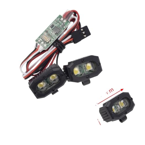 AFCAHEH RC-Stoßstangenleuchte mit Dual 5050 in quadratischer Form, passend for 1:10 RC-Klettermodelle wie TRX4 und SCX10, Artikelnummer 900(with Controller) von AFCAHEH