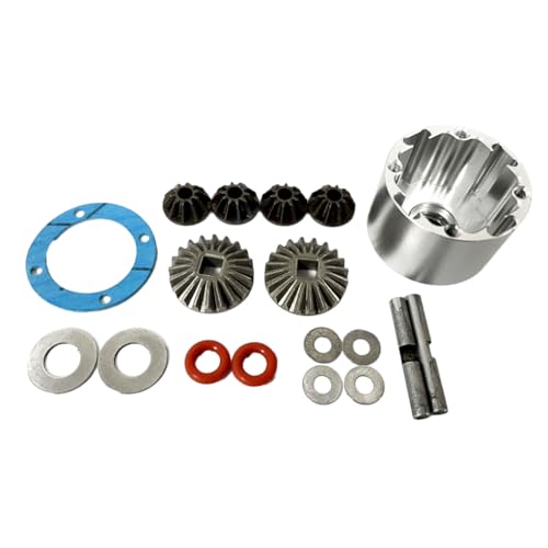 AFCAHEH RCGOFOLLOW Differentialgetriebe Diff Set for LOSI Baja Rey 4WD 1/10 RC Auto Upgrade Teile(Silver) von AFCAHEH