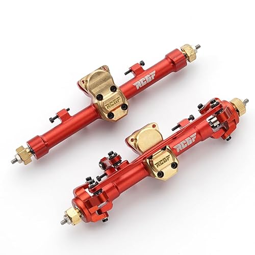AFCAHEH RCGOFOLLOW Metall-Portalachse vorne und hinten for Axial 1/24 SCX24 90081 AXl00002 Fernbedienungs-Auto-Upgrade-Teile(Front Rear red) von AFCAHEH