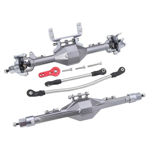 AFCAHEH SCX10 II CNC Aluminium Vorderachse Hinterachse Gerade Komplette Achsen Set for 1/10 Axial SCX10 II 90046 90047 RC Crawler Upgrade Teile(Silver Set) von AFCAHEH