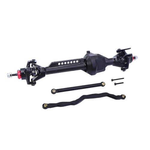 AFCAHEH SCX10 Pro CNC Integrierte Aluminium Vorne Hinten Gerade Achsen Set for 1/10 RC Crawler Axial SCX10Pro Komplette Achsen Upgrade Teile(Front Axle Black) von AFCAHEH
