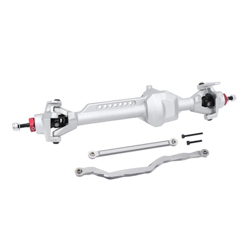 AFCAHEH SCX10 Pro CNC Integrierte Aluminium Vorne Hinten Gerade Achsen Set for 1/10 RC Crawler Axial SCX10Pro Komplette Achsen Upgrade Teile(Front Axle Silver) von AFCAHEH