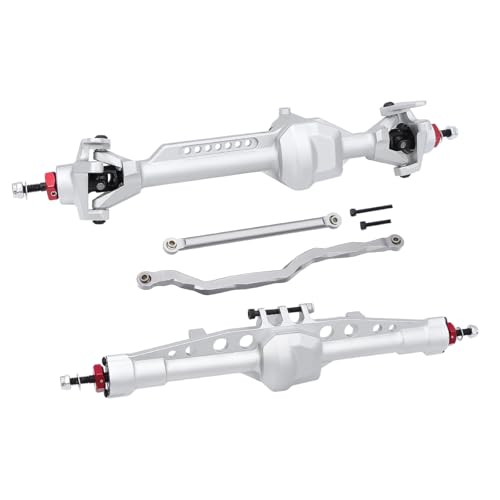 AFCAHEH SCX10 Pro CNC Integrierte Aluminium Vorne Hinten Gerade Achsen Set for 1/10 RC Crawler Axial SCX10Pro Komplette Achsen Upgrade Teile(Front Rear Silver) von AFCAHEH