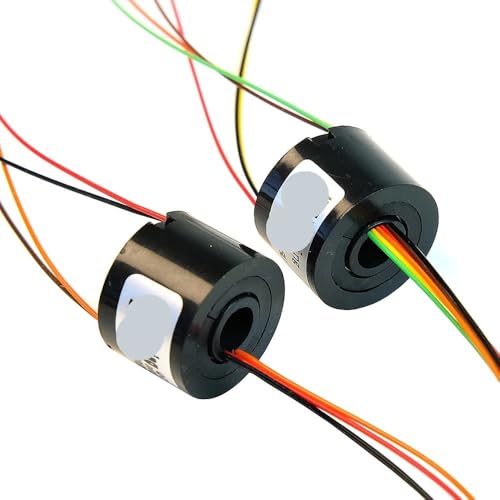 AFCAHEH Schleifring 2/4/6-Kanaldrähte mit Lochdurchmesser 7 mm, 1,5 A, elektrischer Schleifring, Hohlwelle for PTZ-Esstisch-Rotorkamera-Gimbal(4 Channels) von AFCAHEH