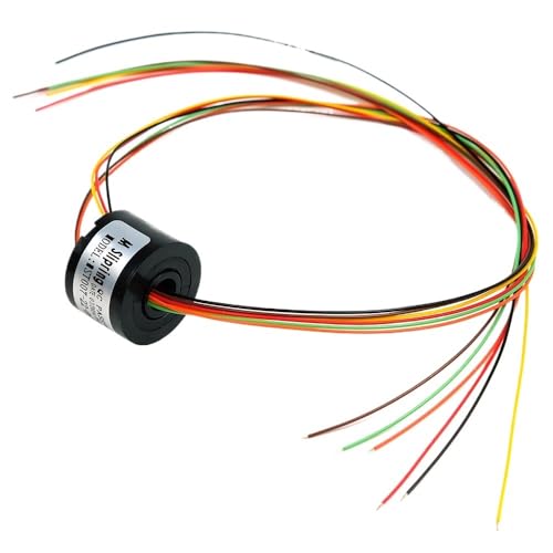 AFCAHEH Schleifring 2/4/6-Kanaldrähte mit Lochdurchmesser 7 mm, 1,5 A, elektrischer Schleifring, Hohlwelle for PTZ-Esstisch-Rotorkamera-Gimbal(6 Channels) von AFCAHEH