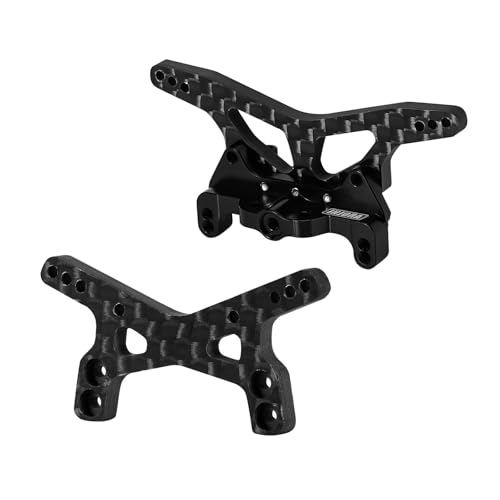 AFCAHEH Schwarz Carbon Vorne Hinten Shock Towers mit Halterung for 1/24 Buggy Losi Micro-B von AFCAHEH