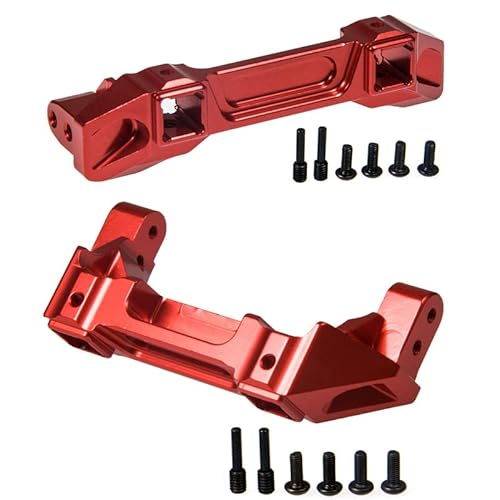 AFCAHEH TRX4 Vordere und Hintere Stoßstange Servo Halterungen Aluminium Legierung Stoßstange Schutz Stehen for 1/10 TRX-4 Bronco Defender Pats(Front Rear Red) von AFCAHEH