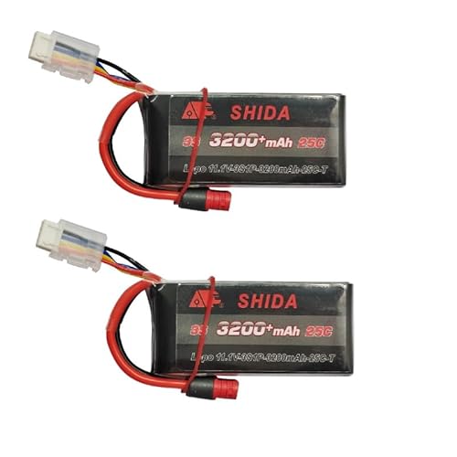 AFCAHEH Verbesserter 3S 11,1V 3200mAh 25C Lipo-Akku/USB for MJX Hyper Go 14209 14210 14301 14302 14303 1/14 RC-Autos RC-Trucks(Burgundy) von AFCAHEH