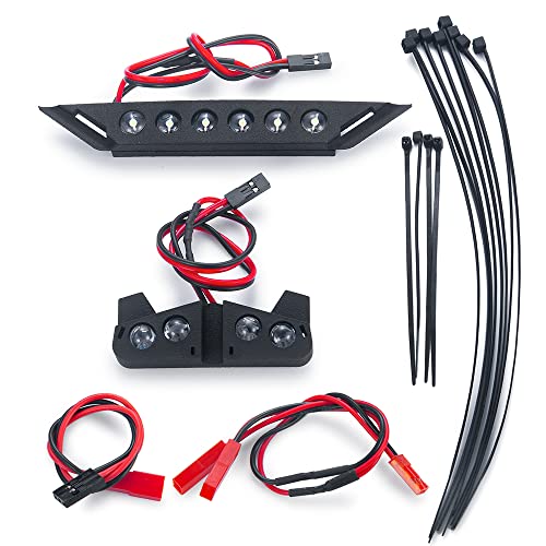 AFCAHEH Vorne Hinten Lichter Set Scheinwerfer Bar Scheinwerfer Rücklichter DC 3-5v for Slash 1/10 4x4 2wd VXL XL-5 RC Crawler Auto AFCAHEH Vorne Hinten Lichter Set Scheinwerfer Bar Scheinwerfer Rücklichter DC 3-5v for Slash 1/10 4x4 2wd VXL XL-5 RC Crawler Auto von AFCAHEH