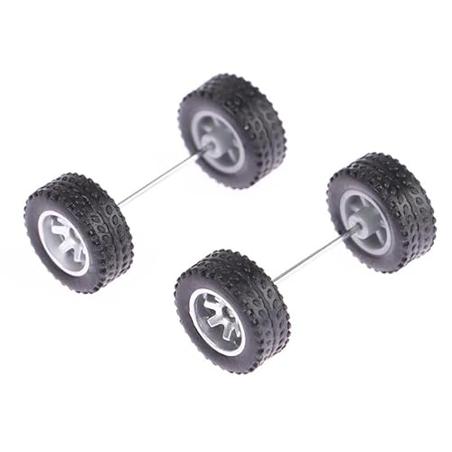 AFCAHEH for 1/64 Modell Auto Räder Mit Gummi Reifen 1 Set Kunststoff Grundlegende Modifizierte Teile for Hotwheels(Silver) von AFCAHEH