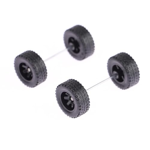 AFCAHEH for 1/64 Modell Auto Räder Mit Gummi Reifen 1 Set Kunststoff Grundlegende Modifizierte Teile for Hotwheels(Zwart) von AFCAHEH