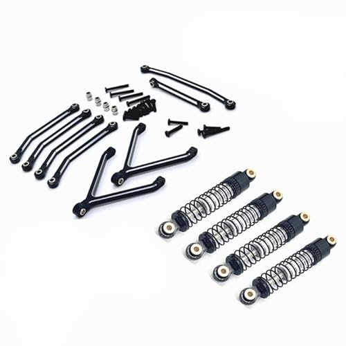 AFCAHEH for FMS FCX24 Metallchassis-Links Zugstangen und Ölstoßdämpfer-Set for 1/24 RC-Auto-Upgrade-Teile Ersatzzubehör(Rood) von AFCAHEH