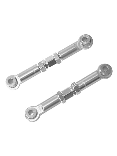 AFCAHEH for Hyper Go MJX 1/14 14209 14210 H14BM Zubehör Fernbedienung RC Auto Teile Metall Upgrade Front Steering Rod Teile(Silver) von AFCAHEH