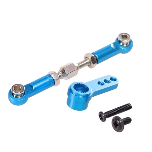 AFCAHEH for MJX Hyper Go H16 B16BM H16PL 16207/08/09/10 Metall 25T Servo Arm Servo Horn Lenkung Servo Link Rod 1/16 RC Auto Upgrade Teile(Blauw) von AFCAHEH