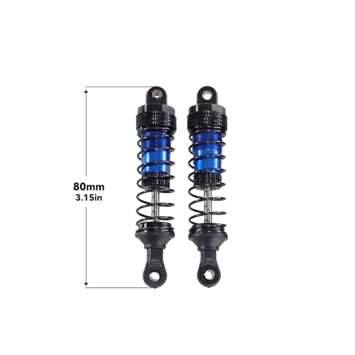 AFCAHEH for Wltoys 144001-02 144010 124007 124008 124016 124018 124019 Metall Stoßdämpfer Öl Dämpfer RC Auto Upgrade Teile Zugriffs(Dark Blue Rear) von AFCAHEH