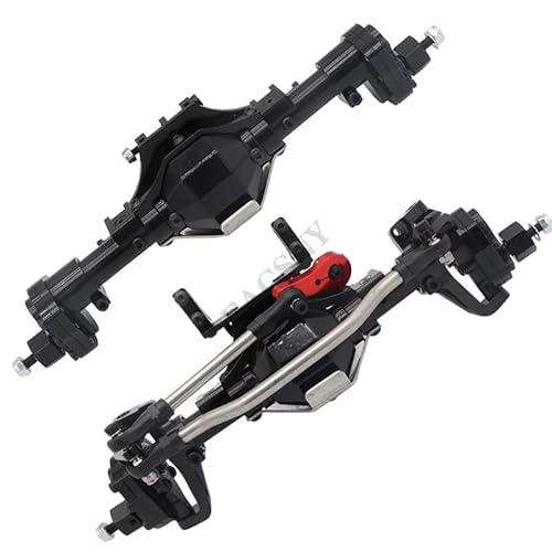 Aluminiumlegierung CNC eloxiert vorne hinten Portalachse for 1/10 RC Crawler Auto Axial SCX10 II 90046 90047 RGT ex86100 Upgrade-Teile(Black Set) von AFCAHEH