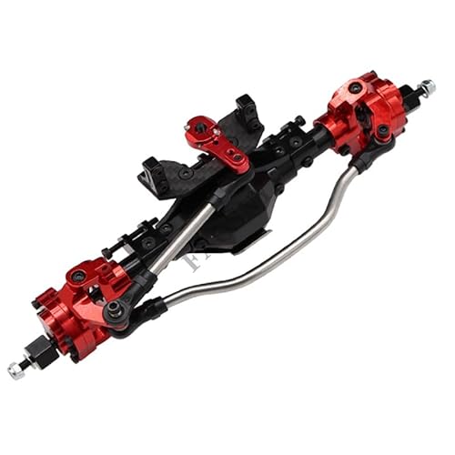 Aluminiumlegierung CNC eloxiert vorne hinten Portalachse for 1/10 RC Crawler Auto Axial SCX10 II 90046 90047 RGT ex86100 Upgrade-Teile(Red Front) von AFCAHEH