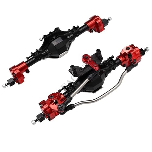 Aluminiumlegierung CNC eloxiert vorne hinten Portalachse for 1/10 RC Crawler Auto Axial SCX10 II 90046 90047 RGT ex86100 Upgrade-Teile(Red Set) von AFCAHEH