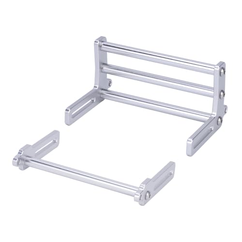 CNC Aluminium SCX10 Frontstoßstange hinten Bull Bars mit Abschlepphaken for 1/10 RC Crawler Auto Axial TRX4 LCG Chassis FJ40 Upgrade DIY(Silver) von AFCAHEH