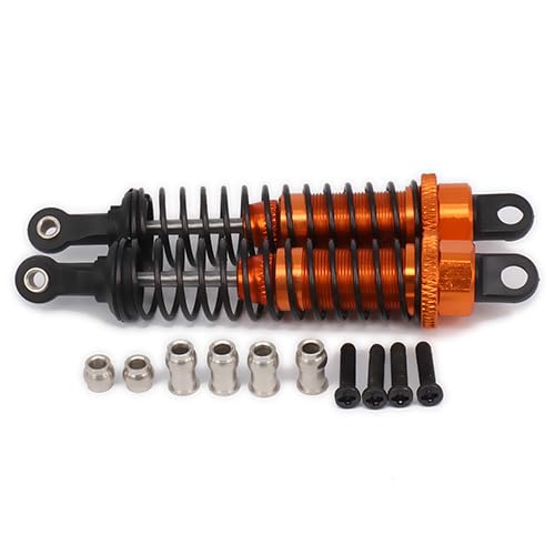 Einstellbare Legierung 80mm Stoßdämpfer Dämpfer for Traxxas Buggy LKW Hpi Hsp Losi Axial Tamiya Redcat(Orange) von AFCAHEH