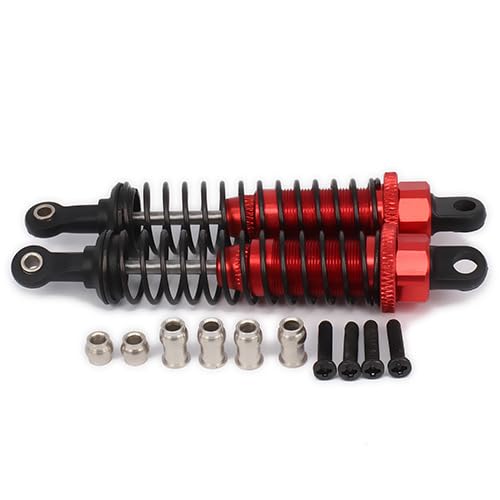 Einstellbare Legierung 80mm Stoßdämpfer Dämpfer for Traxxas Buggy LKW Hpi Hsp Losi Axial Tamiya Redcat(Rood) von AFCAHEH