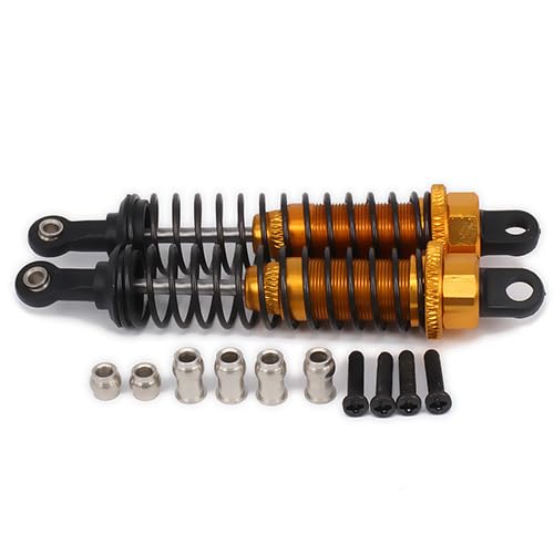 Einstellbare Legierung 80mm Stoßdämpfer Dämpfer for Traxxas Buggy LKW Hpi Hsp Losi Axial Tamiya Redcat(Yellow) von AFCAHEH