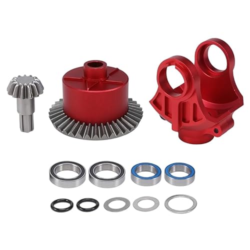Metall Differential Fall Diff Yoke Wichtigsten Getriebe 37T 13T for ARRMA 1/10 Kraton Senton Big Rock Granit Outcast 1/8 Typhon Upgr(Rood) von AFCAHEH