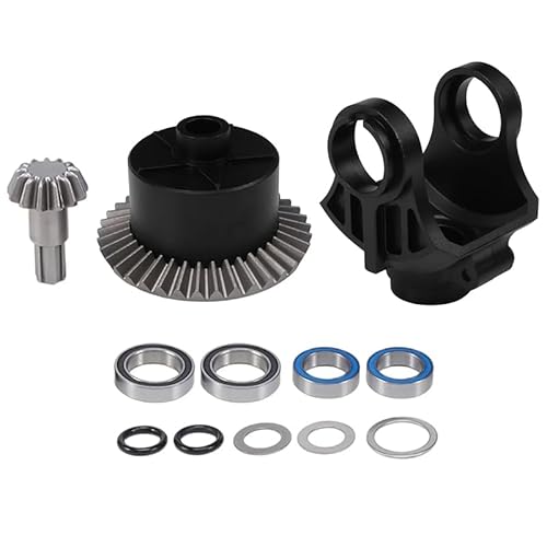 Metall Differential Fall Diff Yoke Wichtigsten Getriebe 37T 13T for ARRMA 1/10 Kraton Senton Big Rock Granit Outcast 1/8 Typhon Upgr(Zwart) von AFCAHEH